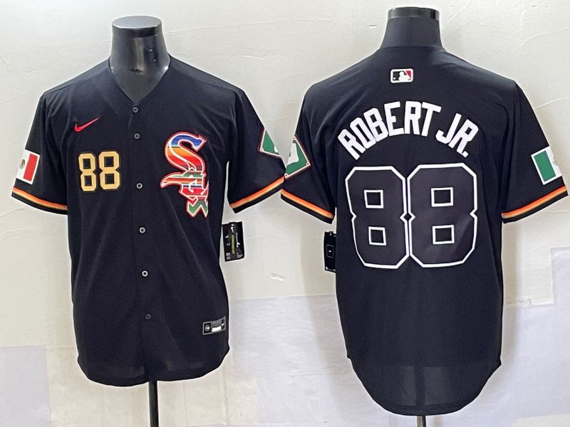 Men 2025 Chicago White Sox #88 Robert jr Black Game Nike MLB Jersey style 7094
